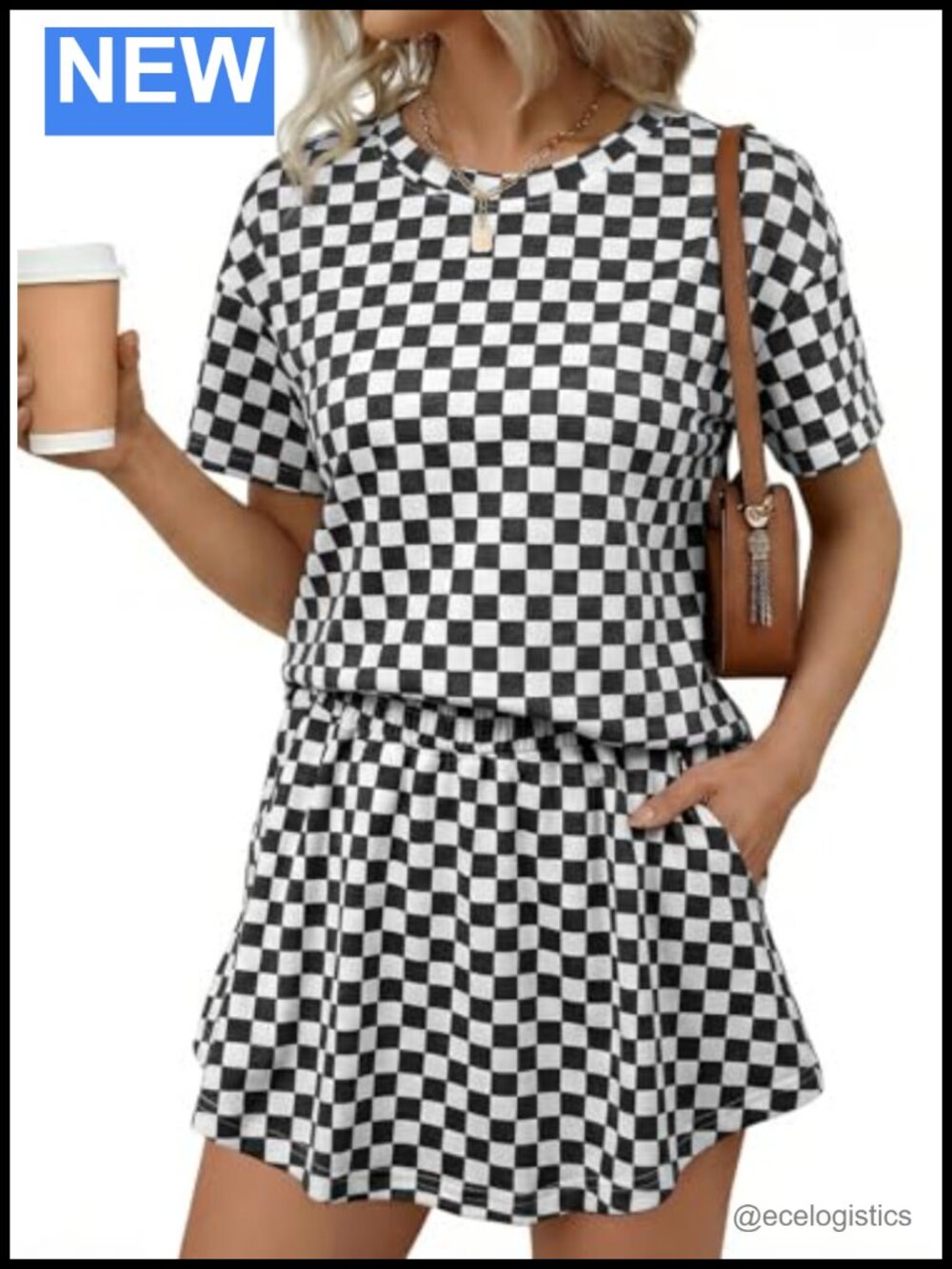 Women's 2 Piece Lounge Skirt Set Cropped Tee & Skort Casual Matching Outfit